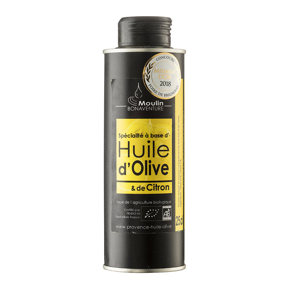 Moulin Bonaventure - økologisk ekstra jomfru olivenolie med citron - 250ml